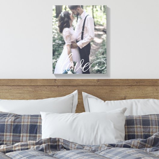 Liebe Script-Hochzeiten-Leinwand Leinwanddruck (Insitu (Schlafzimmer))