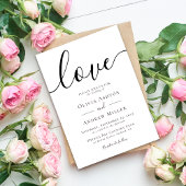 Liebe Script Moderne Hochzeit Einladung
