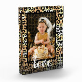 LIEBE Script Overlay Leopard Fotoblock (Links)