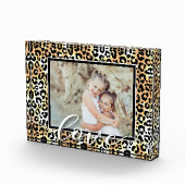 LIEBE Script Overlay Leopard Tiermuster Fotoblock (Rechts)