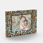LIEBE Script Overlay Leopard Tiermuster Fotoblock (Links)