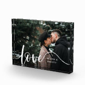 Liebe Script Overlay Paare Personalisiert Fotoblock (Rechts)