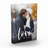 Liebe Script Overlay Paare Personalisiert Fotoblock (Links)