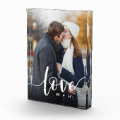 Liebe Script Overlay Paare Personalisiert Fotoblock (Rechts)