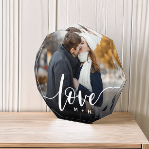 Liebe Script Overlay Paare Personalisiert Fotoblock