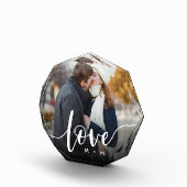 Liebe Script Overlay Paare Personalisiert Fotoblock (Rechts)