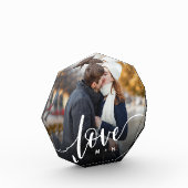 Liebe Script Overlay Paare Personalisiert Fotoblock (Links)