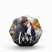 Liebe Script Overlay Paare Personalisiert Fotoblock (Vorderseite)