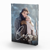 Liebe Script Overlay Personalisierte Paare Fotoblock (Rechts)