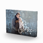 Liebe Script Overlay Personalisierte Paare Fotoblock (Rechts)