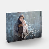 Liebe Script Overlay Personalisierte Paare Fotoblock (Links)