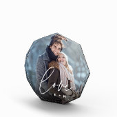 Liebe Script Overlay Personalisierte Paare Fotoblock (Rechts)