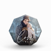 Liebe Script Overlay Personalisierte Paare Fotoblock (Vorderseite)