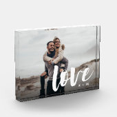 Liebe Script Overlay Personalisierte Paare Fotoblock (Links)