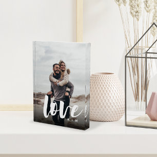 Liebe Script Overlay Personalisierte Paare Fotoblock