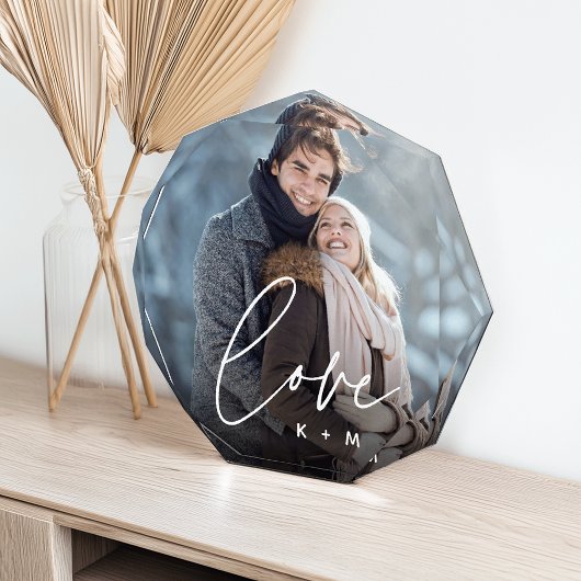 Liebe Script Overlay Personalisierte Paare Fotoblock