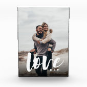 Liebe Script Overlay Personalisierte Paare Fotoblock (Vorderseite)