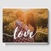 Liebe Script Overlay Wedding Foto Gästebuch (Vorderseite)