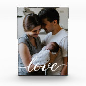 Liebe Script Personalisiert Family Foto (Vorderseite)