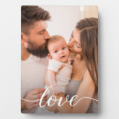 Liebe Script Personalisiert Family Foto Fotoplatte (Vorderseite)
