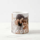Liebe Script Personalisiert Wedding Foto Kaffeetasse (Mittel)