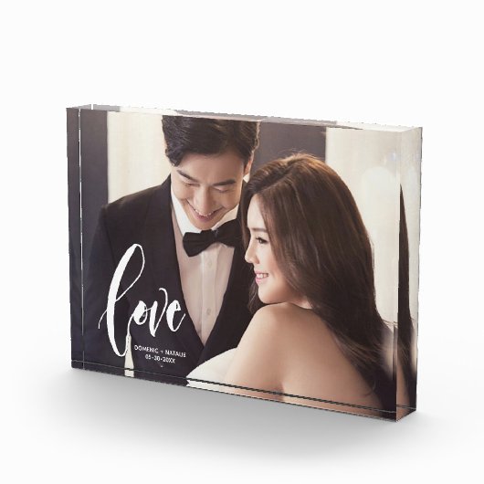 Liebe Script personalisierte Hochzeit Foto (Rechts)