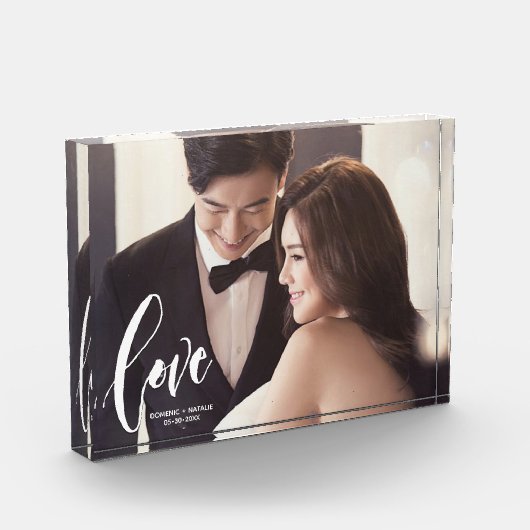 Liebe Script personalisierte Hochzeit Foto (Links)