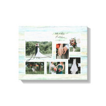 Liebe Script Rustic Beach Wedding Collage 6 Foto