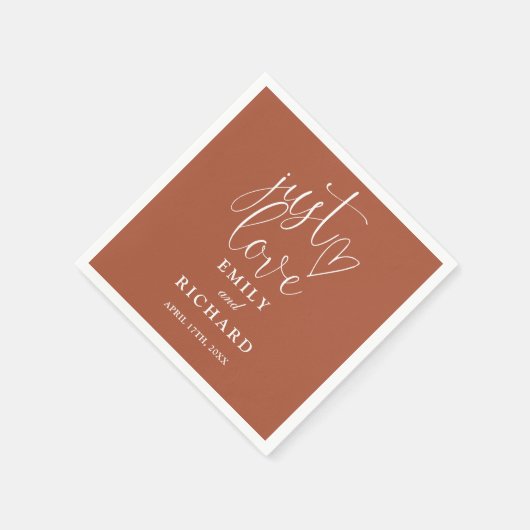 Liebe Script Serviette (Ecke)