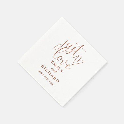 Liebe Script Serviette (Ecke)