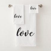Liebe Script Valentine Wedding Bath Handtuch Set (Insitu)