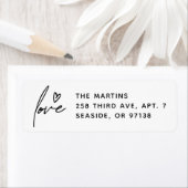 Liebe Script Valentine's Day Mailing Label - White (Insitu)