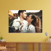 Liebe Script Verlobung Foto mit Namen Leinwanddruck (Insitu (Wohnzimmer))