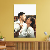 Liebe Script Verlobung Foto mit Namen Portrait Leinwanddruck (Insitu (Wohnzimmer))