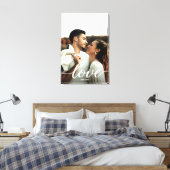 Liebe Script Verlobung Foto mit Namen Portrait Leinwanddruck (Insitu (Schlafzimmer))