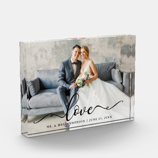 Liebe Script Wedding Briand Groom Fotoblock (Links)