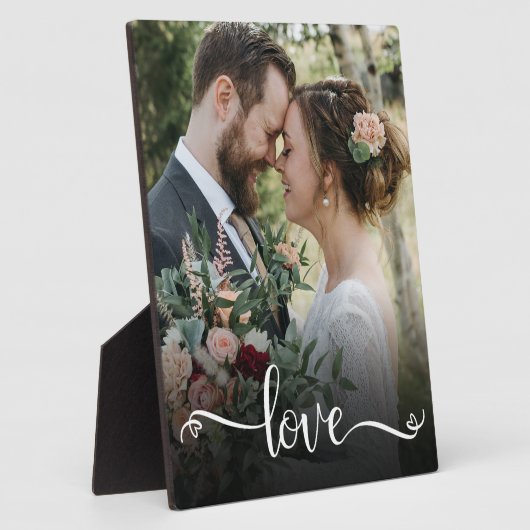 Liebe Script Wedding Foto Plaque Fotoplatte (Seite)