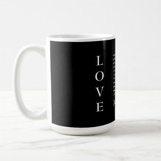 Liebe Scripting Definition Typografie Schwarz Kaffeetasse (Links)