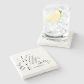 Liebe Scripture Definition Foliage Steinuntersetzer (Seitenansicht)