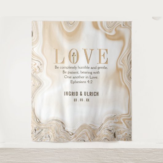 Liebe Scripture Ephesians 4:2 Hintergrund für Hoch Wandteppich (Vorderseite)