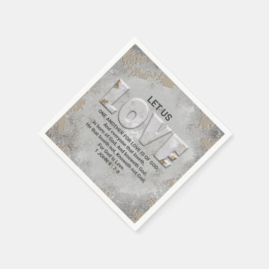 Liebe Scripture Verse 1 John 4:7-8 Serviette (Ecke)