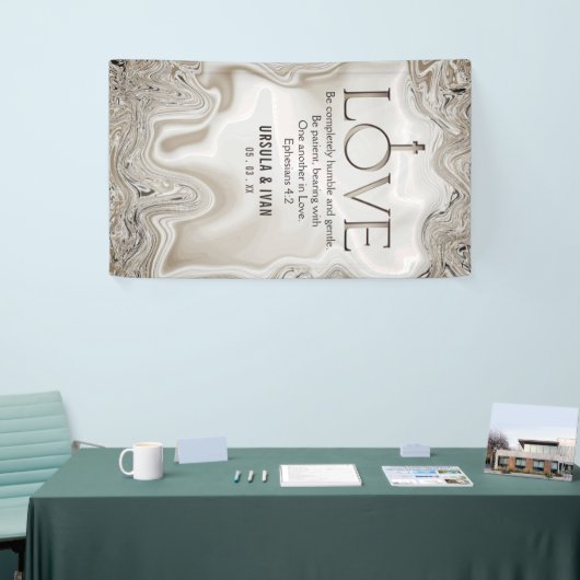 Liebe Scripture Verse Ephesians 4:2 Hochzeit Banner (Messeveranstaltung)