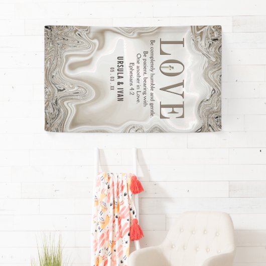 Liebe Scripture Verse Ephesians 4:2 Hochzeit Banner (Insitu)