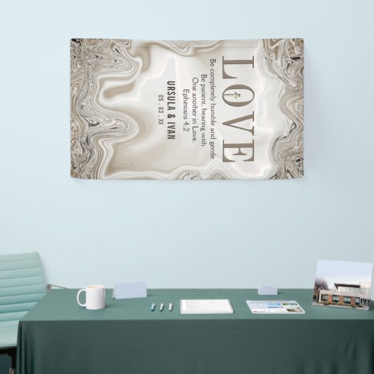 Liebe Scripture Verse Ephesians 4:2 Hochzeit Banner (Messeveranstaltung)