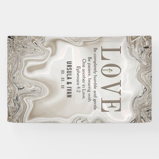 Liebe Scripture Verse Ephesians 4:2 Hochzeit Banner (Horizontal)