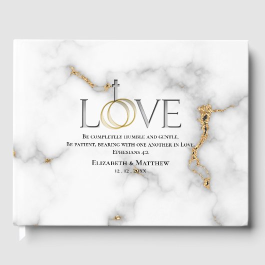 Liebe Scripture Verse Ephesians 4:2 Hochzeit Gästebuch (Vorderseite)