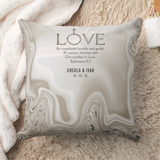 Liebe Scripture Verse Ephesians 4:2 Hochzeit Kissen (Decke)
