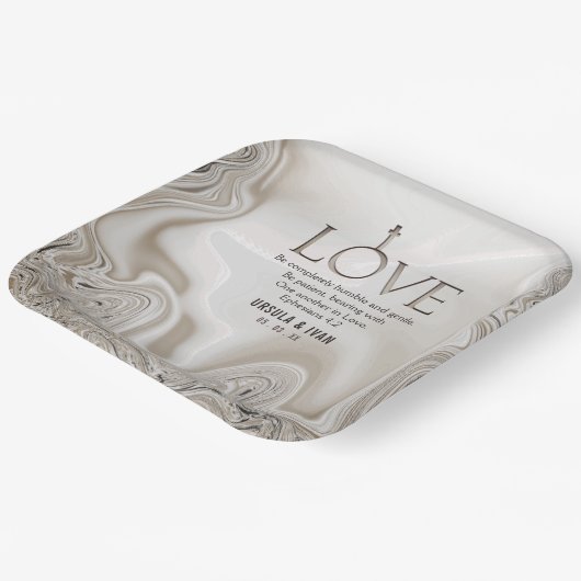 Liebe Scripture Verse Ephesians 4:2 Hochzeit Pappteller (Gewinkelt)