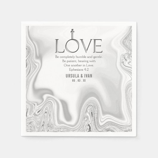 Liebe Scripture Verse Ephesians 4:2 Hochzeit Serviette (Vorderseite)