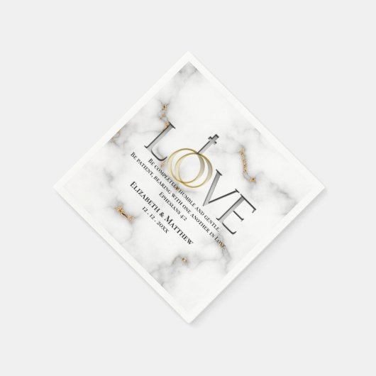 Liebe Scripture Verse Ephesians 4:2 Hochzeit Serviette (Ecke)